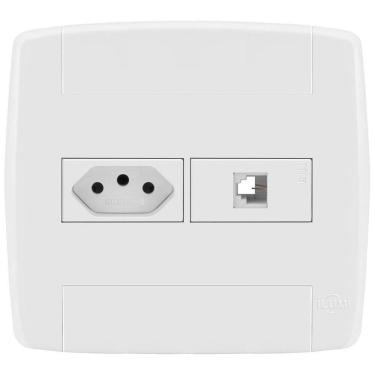 Imagem de Conjunto 1 Tomada 20A + 1 Tomada Rj11 4X4 - Ilumi Lev