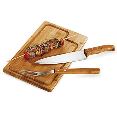 Imagem de Conjunto Facas e Tábua para Churrasco Texas 3 pçs