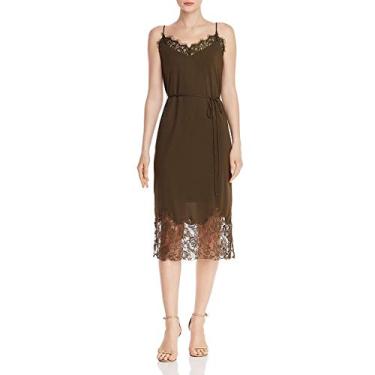 Imagem de French Connection Vestido feminino de renda jersey com tiras, Cacto, 40