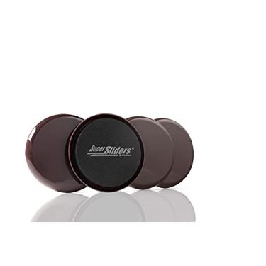 Imagem de Super Sliders Sliders redondos reutilizáveis para móveis de carpete de 8,9 cm - movimento sem esforço e proteção de superfície, marrom (pacote com 4)