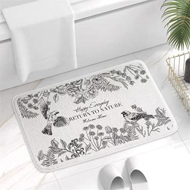 Imagem de SHENGANG Tapete de banheiro Microfibra Banheira Piso Lateral Antiderrapante Tapetes Higiênico Capacho para Chuveiro, 25,50x80cm