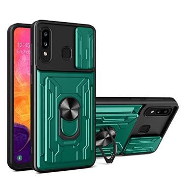 Imagem de Para Samsung Galaxy A10S A20 A20S A21S A30 A30S A31 A50 A50S A51 A71 Case Anti-drop Armor Stand Anel Slide Camera Slot Cover, Verde Escuro, Para Galaxy A50