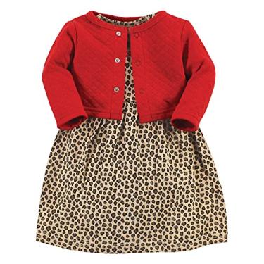 Imagem de Hudson Baby Cardigã e vestido acolchoado para bebês meninas, Oncinha, vermelho, 2 Anos