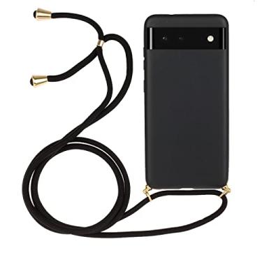 Imagem de YUNCHAO Caixa de telefone Para o Google Pixel 6 Pro Material de palha de trigo + estojo de proteção de TPU com cordão capa para celular