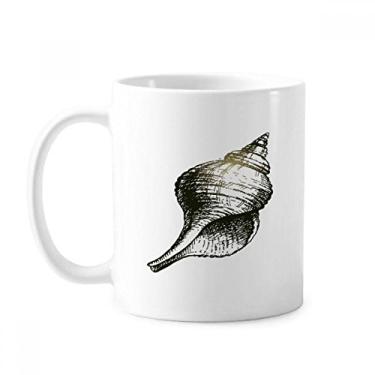 Imagem de Caneca com ilustração de caracol preto da vida marinha cerâmica xícara de porcelana de café louça