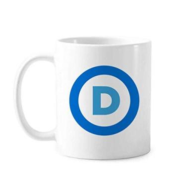 Imagem de Caneca de cerâmica com emblema dos Estados Unidos para festa democrática azul cerâmica xícara de café e porcelana