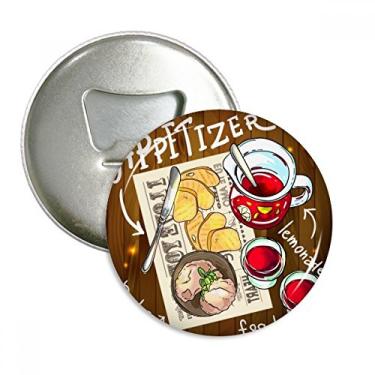 Imagem de Aperitivo Lemonada Bife França Abridor de Garrafas Imã de Geladeira Emblema Multifuncional