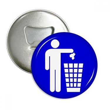 Imagem de Emblema multifuncional com emblema de ímã de geladeira, marca de advertência quadrada azul