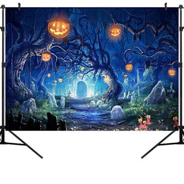 Imagem de OUYIDA Tema de Halloween de 1,52 m x 1,83 m Tecido Pictorial sem costura Personalizado Fotografia Fundo de fundo Studio Prop TP263, TP272, 7'x5'