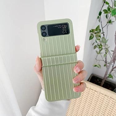 Imagem de Capa de telefone com caixa de bagagem listrada cor doce moda para Samsung Galaxy Z Flip 3 ZFlip 3 4 ZFlip4 5G, verde, para Galaxy Z Flip 3