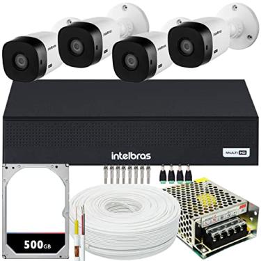 Imagem de Kit Cftv Monitoramento 4 Cameras Intelbras VHL 1120 HD 500GB