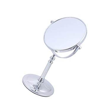 FOMIYES Espelho de maquiagem de mesa redonda com suporte espelho de vaidade  dupla face para quarto cosméticos espelhos de mesa (dourado)