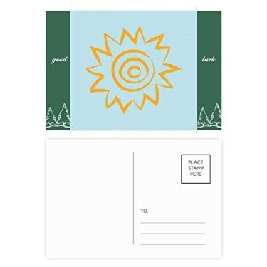 Imagem de Pintura à mão com luz do sol amarelo, conjunto de cartões postais de boa sorte, 20 peças