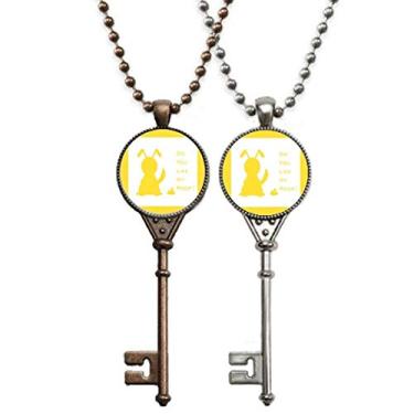 Imagem de OFFbb-USA Colar com pingente de chave de cocô de cachorro brincalhão para decoração de casais