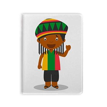 Imagem de Diário de capa macia preta Wild Jamaica com desenho de goma