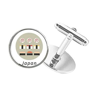 Imagem de DIYthinker Abotoaduras tradicionais japonesas locais diferentes de sushi com botão redondo