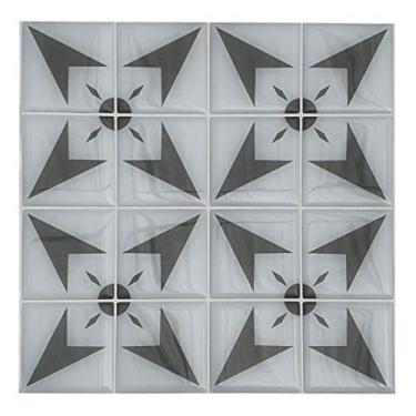 Imagem de Pastilha 3D Cinza Branca Estrela Kit 4 Placas