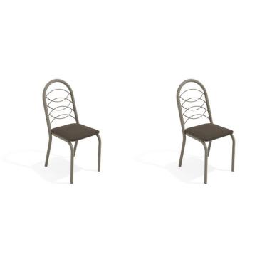 Imagem de Conjunto com 2 Cadeiras Holanda Nickel e Marrom