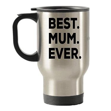 Imagem de Caneca de viagem Mum – Caneca com isolamento Best Mum Ever Travel – Mum – New Mum To Be – From Son Daughter – Ideia engraçada para a mamãe – Para uma ideia de presente inovadora – Adicionar ao conjunto de caixa de presente