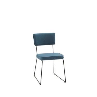 Imagem de Cadeira Roma Tecido Linho Azul Jeans - Ooca Móveis - Daf Mobiliario
