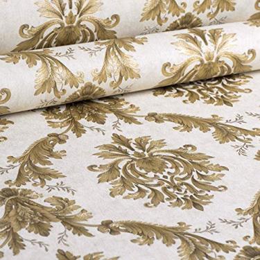 Imagem de Papel De Parede Importado Vinílico Lavável Alto Relevo Texturizado (1701 - Ouro Arabesco)