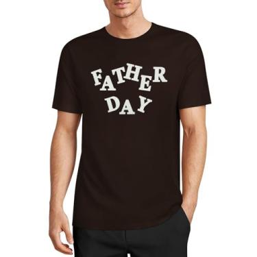 Imagem de CHAIKEN&CAPONE Camiseta Dia dos Pais 100% algodão, presente para pais, camiseta criativa para diversão, Estilo marrom-escuro, 4G