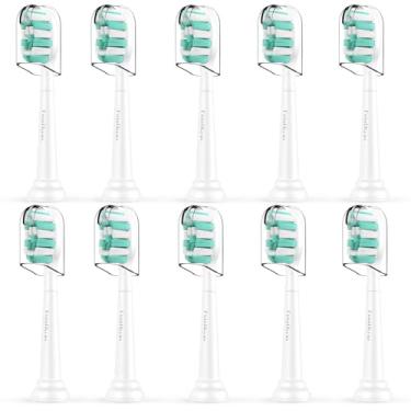 Imagem de Cabeças de substituição de escova de dentes para Philips Sonicare C1 C2 ProtectiveClean 4100 5100 Cabeça de escova de dentes elétrica 1 série 2 Snap-on, 10 unidades