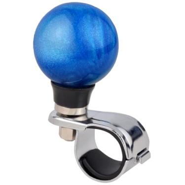Imagem de Lunsom Girador de volante brilhante, manípulo elétrico, botão giratório de volante, bola auxiliar de giro para SUV de carro, azul