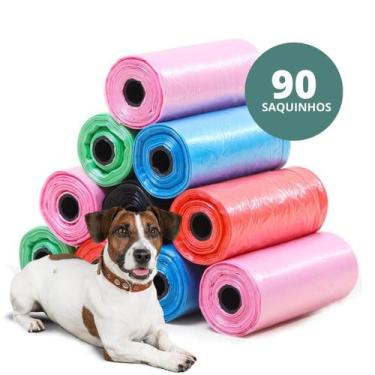 Imagem de Kit 6 Rolinhos C/ 15 Sacos De Lixo Coco Pet Gato E Cachorro - Saquinho