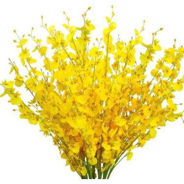 Imagem de Kit 10 galhos hastes buque de flores orquideas artificiais - La Caza S