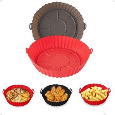 Imagem de Formas Silicone Antiaderente Reutilizável Air Fryer Redonda - Clink