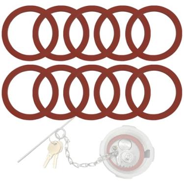 Imagem de LOBIUTIYA Pacote com 10 juntas de tampa de tanque de combustível de 2 1/10.2 cm de diâmetro, junta FKM para Ford 650/750/Hino 268 tampas de combustível de 1/4 de volta, substitui FTA-N6-16, FTA-C02