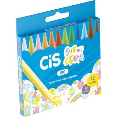 Imagem de Giz de Cera Jumbo CIS 12 Cores CX.C/12 - Sertic