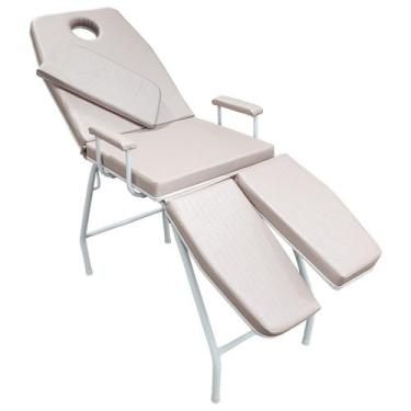 Imagem de Maca Estética Massagem Bi Perna Com Orifício facial e Apoio de Braços 