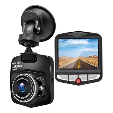 Imagem de Câmera Veicular Dash Cam com Gravação em Alta Definição, Visão Noturna, G-Sensor, Loop de Gravação e Tela LCD