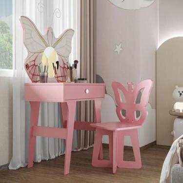 Imagem de Penteadeira Borboleta Com Cadeira banqueta Camarim Escrivaninha Mesa B