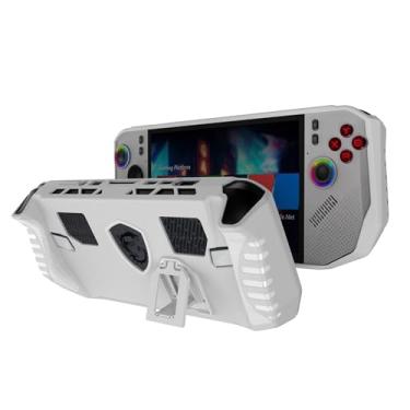 Imagem de Capa protetora para MSI Claw 8 Ryzen Edition com suporte Dobewingdelou TPU protetora capa com suporte dobrável acessórios branca