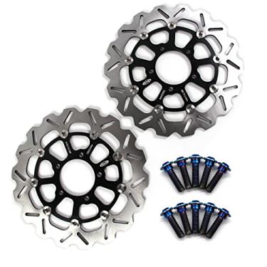 Imagem de Discos de freio dianteiro Arashi Rotores com parafusos de montagem para Kawasaki Ninja ZX6R 13-21 ABS, Z800 13-16, Z800E 13-16, Z1000 14-20 ABS 14-21, ZX10R 08-15, Versy.s 1000 15-21 Preto