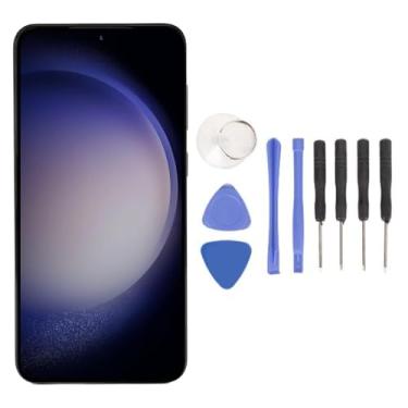Imagem de Tela de substituição de telefone LCD Touch digitalizador conjunto de tela 6,6 polegadas dinâmica 2X alta resolução com moldura de impressão digital kit de ferramentas para S23 Plus 5G SM S916B EU
