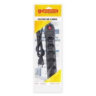 Imagem de Filtro De Linha Megatron 6 Tomadas 3p Preto
