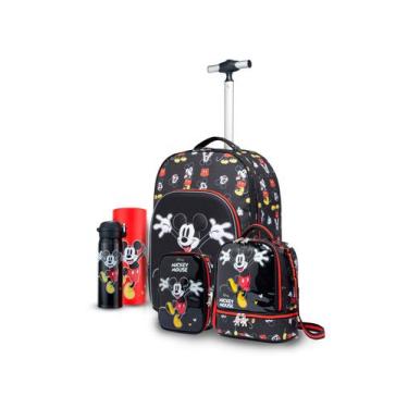 Imagem de Kit Mochila Rodinha Lancheira Estojo Garrafa Disney Escolar Infantil