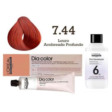 Imagem de Tonalizante Dia Color 7.44 Louro Acobreado Profundo + Emulsão Revelado