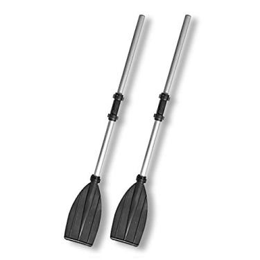 Imagem de 2Pcs Remo Detachável de Liga Alumínio Espessado Pá Mão para Barco Borracha Pesca Rafting Acessórios Navegação Comprimento Ajustável Fortalecido Firme Confiável