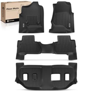 Imagem de YHTAUTO Tapetes de piso 3 fileiras compatíveis apenas com Cadillac Escalade 2015-2020 ESV, tapetes de carro TPE para todos os climas, à prova d'água, antiderrapante, inodoro, forro de porta-malas