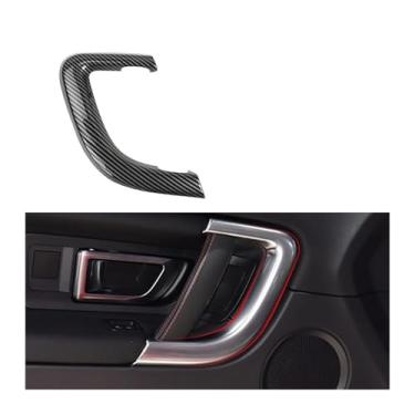 Imagem de Interior do carro esquerda direita maçaneta da porta decorativa chrome guarnição capa tira Compatível com landrover/discovery sport 2015-2019 lr076101 lr076102(Carbon Fiber R)