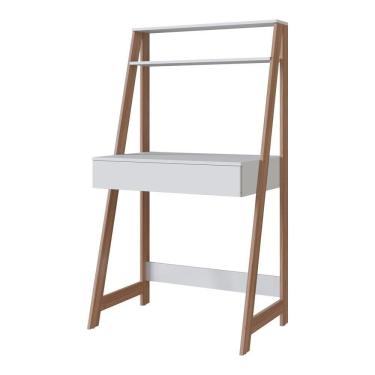 Imagem de Escrivaninha Estante 1 Gaveta E 1 Prateleira B80 Branco Montana Novam Branco Montana