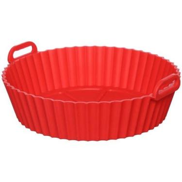 Imagem de Forma para Air Fryer de Silicone Antiaderente com Alças 20cm Hauskraft