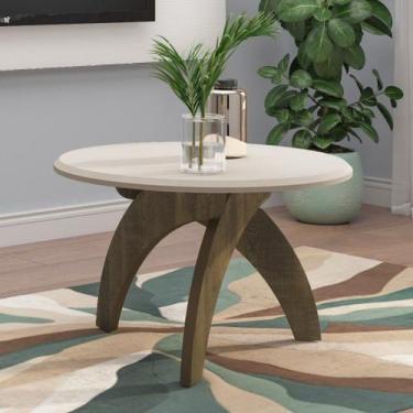 Imagem de Mesa Lateral Redonda 100% MDF 25mm Jade Bege - Artely