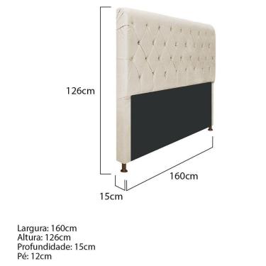 Imagem de Cabeceira Cristal 160 Cm Queen Size Com Capitonê Corano Bege