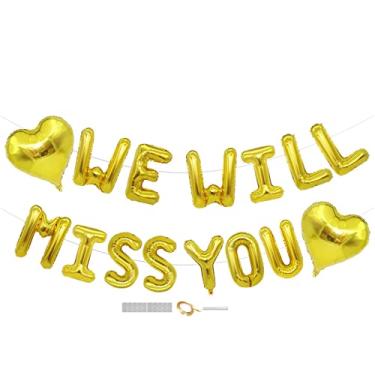 Imagem de Conjunto de banner de balões "We Will Miss You" - Decoração de festa de despedida de ouro suprimentos para despedida festa aposentadoria festa escritório trabalho festa formatura decoração